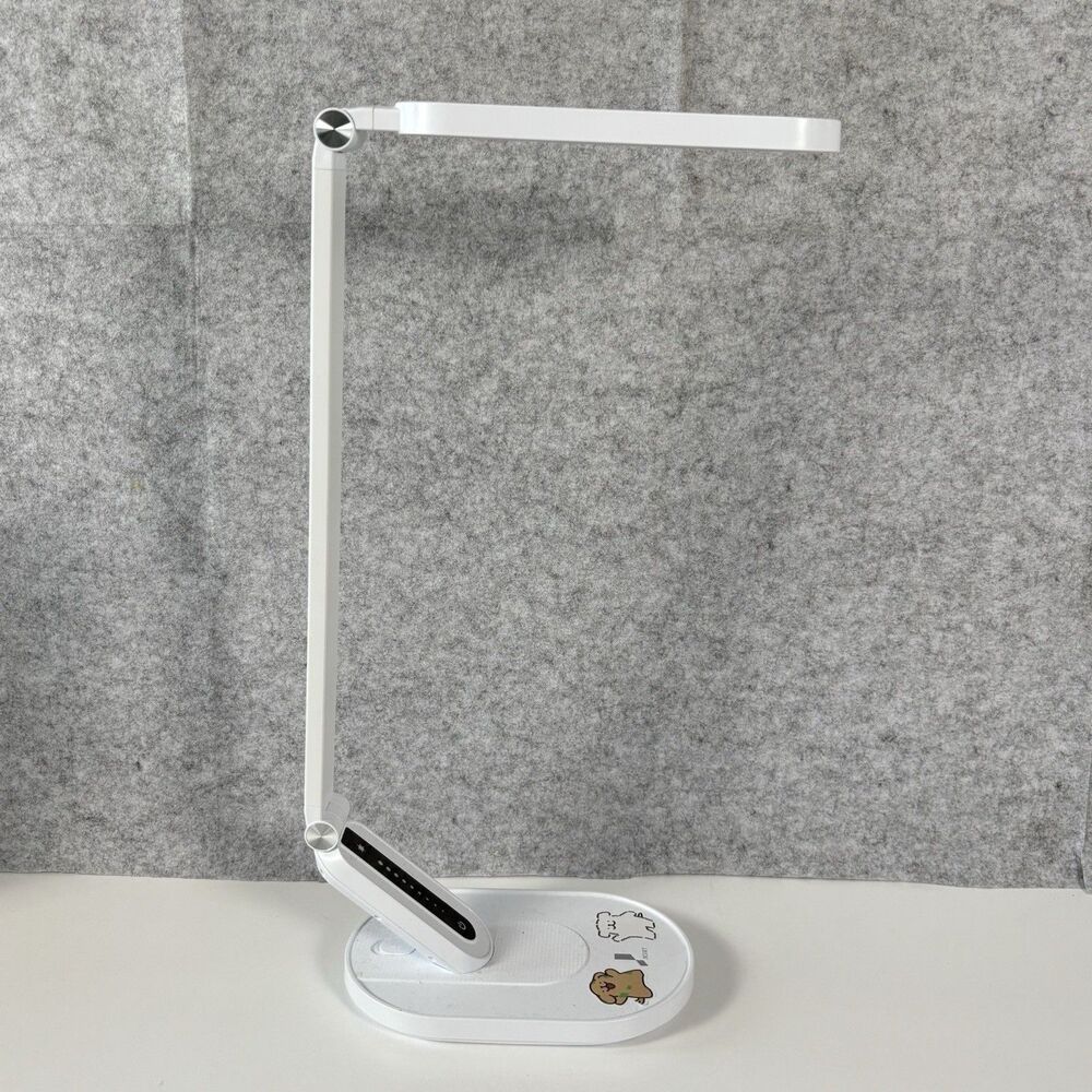 JKSWT LED Desk Lamp 10W Touch Sensitive White Foldable w/ Power Adapter HD20203